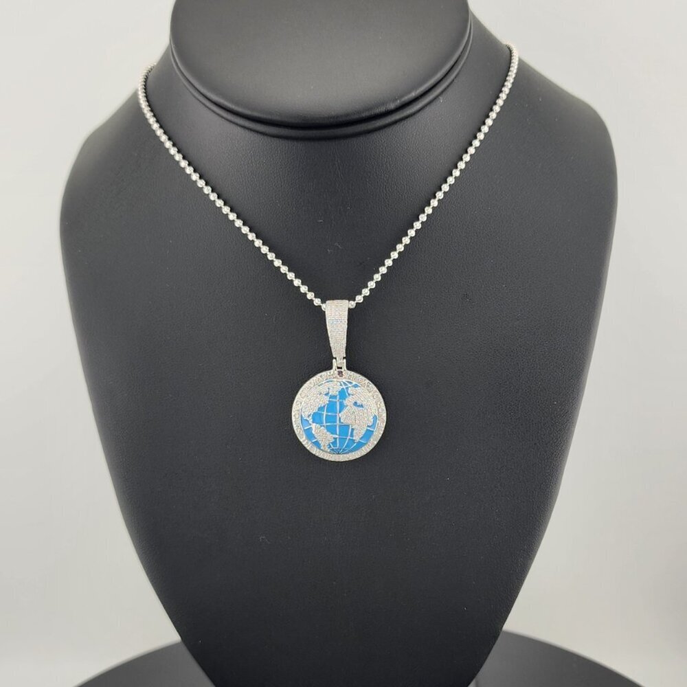 Sterling Silver 925 "The World Is Yours" Globe Necklace – Inspirational Pendant